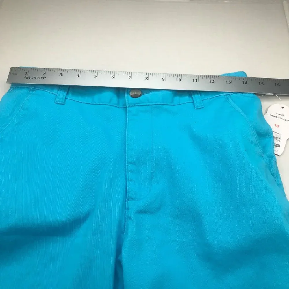 Wonder Nation Boy's Size 18 Adjustable Waist Blue Shorts New With Tags